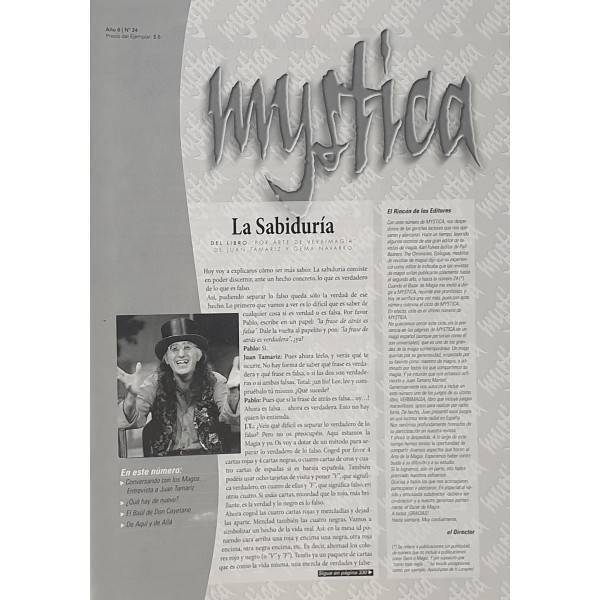 Revista Mystica Nro. 24 Número dedicado a Juan Tamariz - Bazar de Magia - Libro de Magia